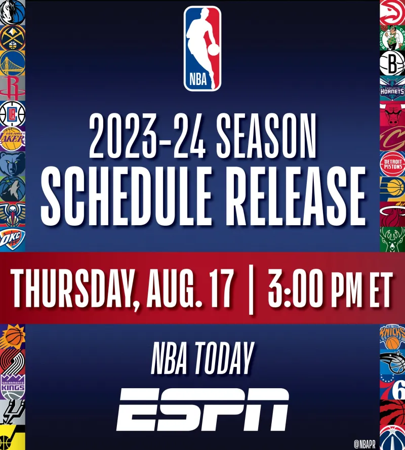 NBA官方8月17凌晨3点揭晓23-24赛季完整赛程